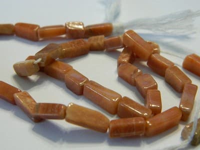 Hand-Cut Natural Pink Aventurine Gemstone Square Tube Beads From India - Pink - Thumbnail 2