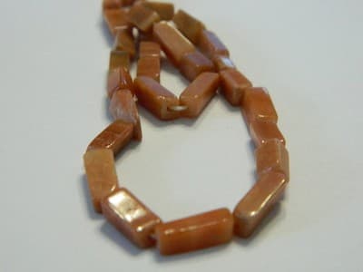 Hand-Cut Natural Pink Aventurine Gemstone Square Tube Beads From India - Pink - Thumbnail 3