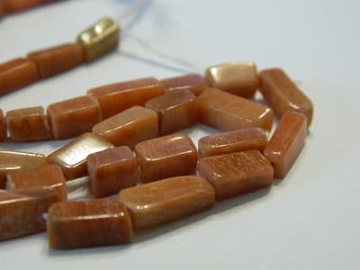 Hand-Cut Natural Pink Aventurine Gemstone Square Tube Beads From India - Pink - Thumbnail 4
