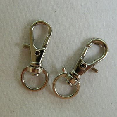 Large Metal Swivel Lobster Claw Lanyard Clasps - Big Metal Lanyard Style Silver - Image 1