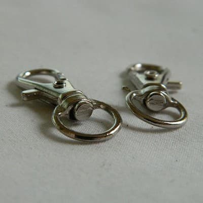 Large Metal Swivel Lobster Claw Lanyard Clasps - Big Metal Lanyard Style Silver - Thumbnail 2