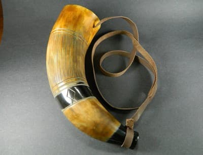 XL Viking Gjallarhorn Horn Polished & Hand Etched - Sounding Bull Horn Replica - Thumbnail 3