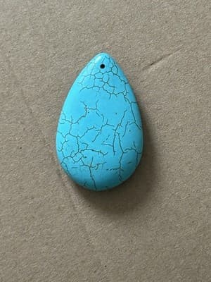 (5) 34mm X 54mm Turquoise Howlite Drop Pendant /5 Per Order # P450 - Image 1