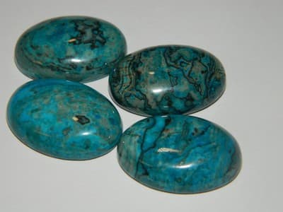 25MM Natural Peruvian Chrysocolla Polished Cabochons - Image 1