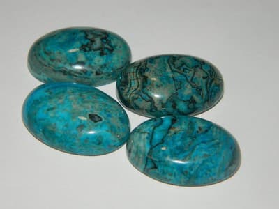 25MM Natural Peruvian Chrysocolla Polished Cabochons - Thumbnail 4