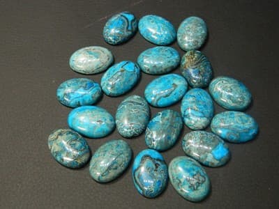 25MM Natural Peruvian Chrysocolla Polished Cabochons - Thumbnail 2