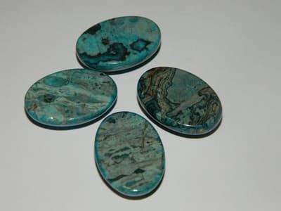 25MM Natural Peruvian Chrysocolla Polished Cabochons - Thumbnail 7