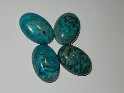 25MM Natural Peruvian Chrysocolla Polished Cabochons - Thumbnail 6
