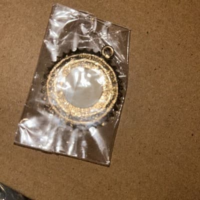 39mm Flat round porcelain and rhinestone Gold plated Necklace Pendant - Thumbnail 4