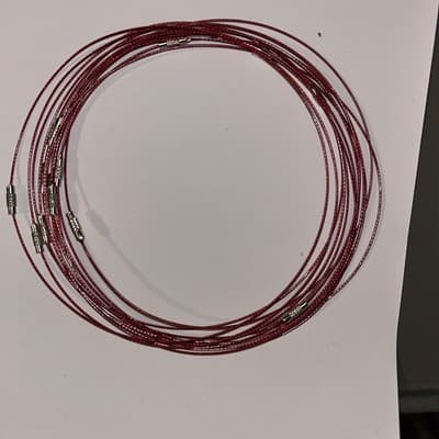 10 Cherry Red 17 Inch Stainless Steele Screw Clasp Choker Lot (#C554) - Image 1