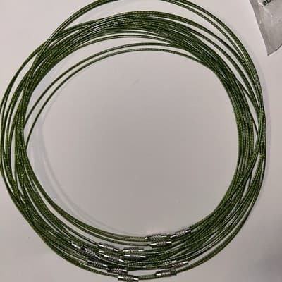 10 Hunter Green 17 Inch Stainless Steele Screw Clasp Choker Lot (#C550) - Thumbnail 2