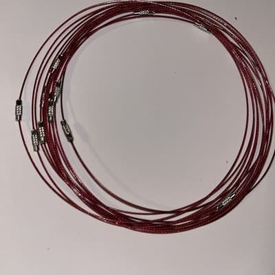 10 Cherry Red 17 Inch Stainless Steele Screw Clasp Choker Lot (#C554) - Thumbnail 2