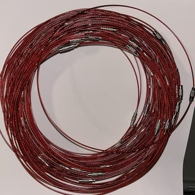 10 Cherry Red 17 Inch Stainless Steele Screw Clasp Choker Lot (#C554) - Thumbnail 3