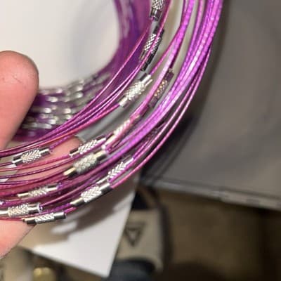 10 Purple 17 Inch Stainless Steele Screw Clasp Choker Lot (#C555) - Thumbnail 3