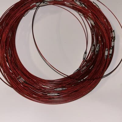 10 Cherry Red 17 Inch Stainless Steele Screw Clasp Choker Lot (#C554) - Thumbnail 4
