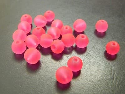8MM Round Hot Pink Frosted Glass Beads - Beading Basics Frosted Glass Round - Thumbnail 3