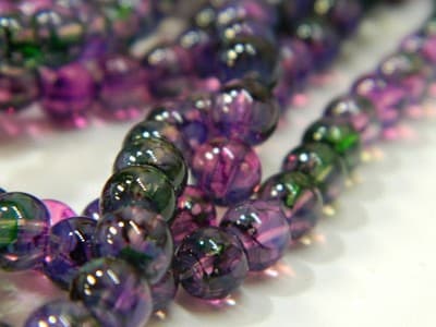 6MM Purple & Green Opalite Glass Beads - Round Glass - Thumbnail 7