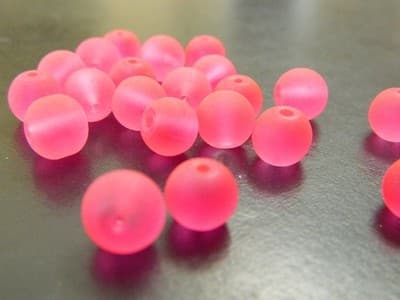 8MM Round Hot Pink Frosted Glass Beads - Beading Basics Frosted Glass Round - Thumbnail 2