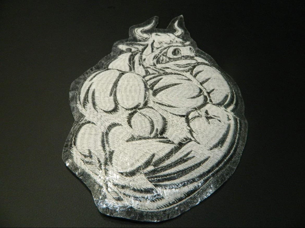 Large Mustle Bull Bodybuilder Embrodery Iron on Patch (6”x10”) - Thumbnail 4