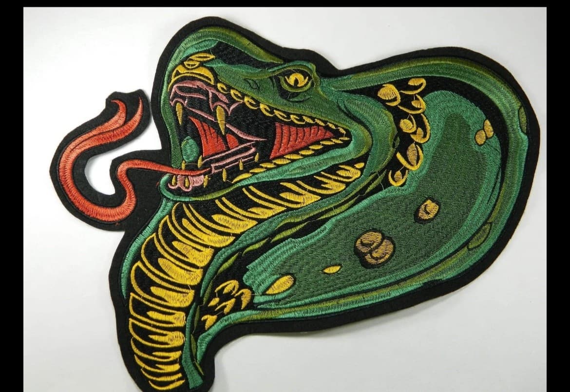 Large (30”x18”)Hooded Cobra Embrodery Iron on Patch - Image 1