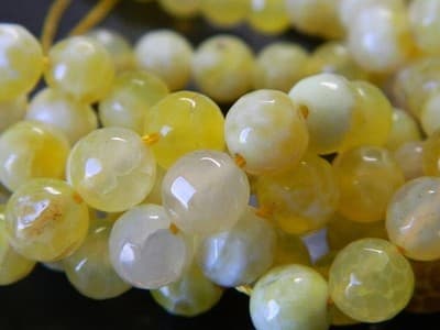 8MM Yellow Fire Agate Gemstone Beads - Faceted Natural Fire Agate Stone Beads - - Thumbnail 2