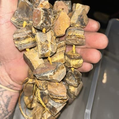 Big 25-30 Mm Natural Rough Cut Tiger Eye Crystal - Thumbnail 2