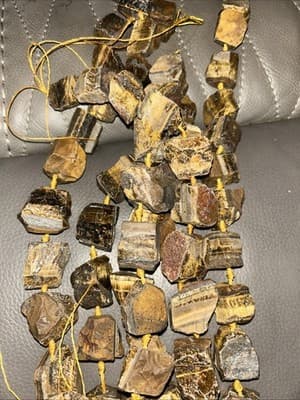 Big 25-30 Mm Natural Rough Cut Tiger Eye Crystal - Image 1