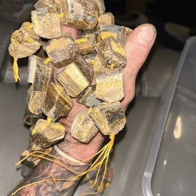 Big 25-30 Mm Natural Rough Cut Tiger Eye Crystal - Thumbnail 3