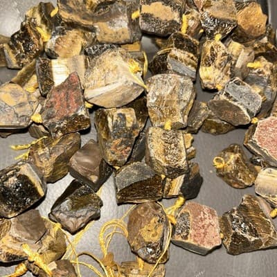 Big 25-30 Mm Natural Rough Cut Tiger Eye Crystal - Thumbnail 5