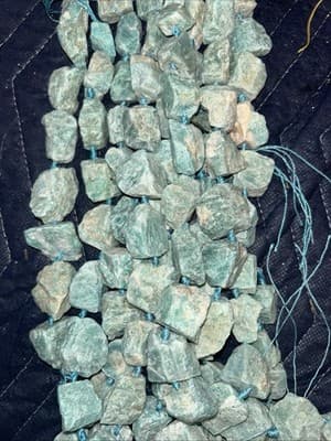 20-25mm Raw Natural Aquamarine Blue Fluoride Rock Crystal Nugget Beads For Jewel - Image 1