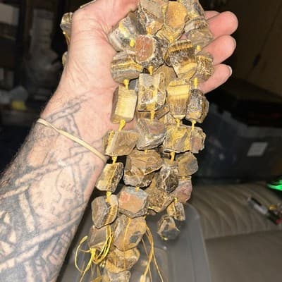 Big 25-30 Mm Natural Rough Cut Tiger Eye Crystal - Thumbnail 4