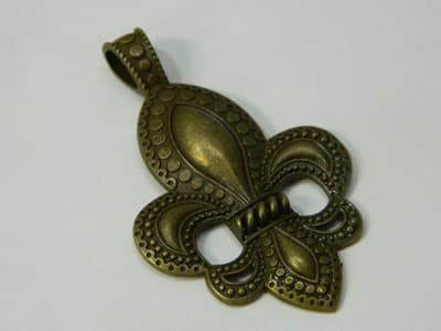 73MM Fleur De Lis Statement Pendant - New Orleans Style French Per Order - Thumbnail 4