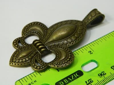 73MM Fleur De Lis Statement Pendant - New Orleans Style French Per Order - Thumbnail 9