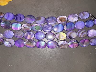 18 mm Purple Iredecent Mother Of Pearl / Shell Beads / Hand Made - Image 1