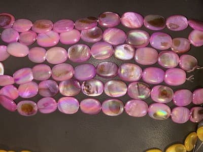 18mm Rose Pink Mother Of Pearl / Shell Beads / Hand Made - Image 1