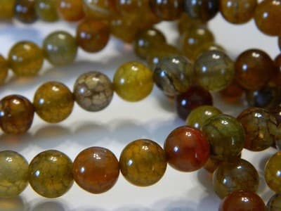 8MM Warm Fall Colors Dragon Vein Agate Beads - Natural Dragon Vein Crackle - Thumbnail 3