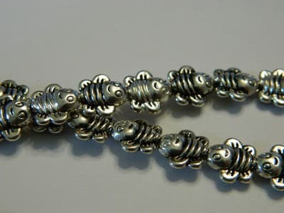 9MM Tibet Silver Pewter Bumblebee Bee Beads -Pewter Bee Spacer Beads - Metal - Thumbnail 2