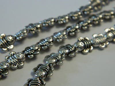 9MM Tibet Silver Pewter Bumblebee Bee Beads -Pewter Bee Spacer Beads - Metal - Thumbnail 4