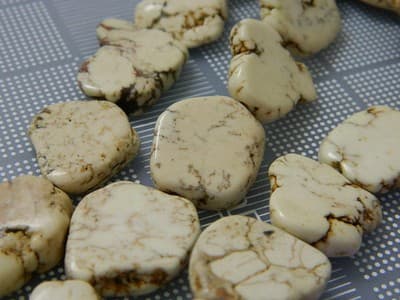 Big Natural Howlite Nugget Beads - White Howlite Nugget Beads - 5 Natural - Thumbnail 5