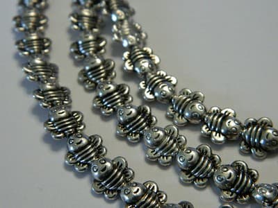 9MM Tibet Silver Pewter Bumblebee Bee Beads -Pewter Bee Spacer Beads - Metal - Thumbnail 3