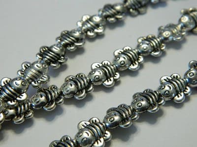 9MM Tibet Silver Pewter Bumblebee Bee Beads -Pewter Bee Spacer Beads - Metal - Image 1