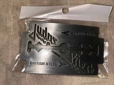 Judi’s Priest /Rock And Roll/ Razor Blade /Belt Buckle/British Steel/Silver - Image 1