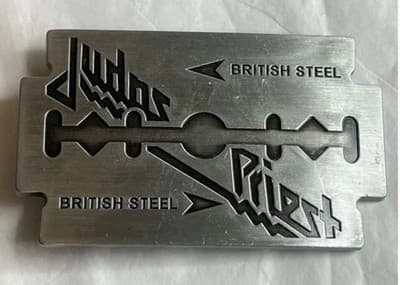 Judi’s Priest /Rock And Roll/ Razor Blade /Belt Buckle/British Steel/Silver - Thumbnail 5