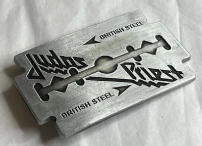 Judi’s Priest /Rock And Roll/ Razor Blade /Belt Buckle/British Steel/Silver - Thumbnail 6