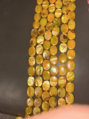 18 mm Yellow Mother Of Pearl / Shell Beads / Hand Made - Image 1