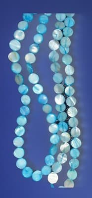 10mm Caribbean Blue Mother Of Pearl Handmade Shell Beads - Thumbnail 2