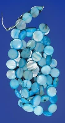 10mm Caribbean Blue Mother Of Pearl Handmade Shell Beads - Image 1