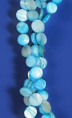 10mm Caribbean Blue Mother Of Pearl Handmade Shell Beads - Thumbnail 3