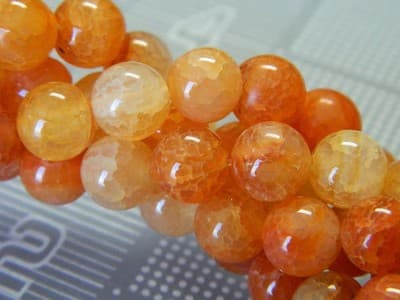 8MM Orange Fire Agate Gemstone Beads - Banded Natural Fire Agate Stone Beads - - Thumbnail 6