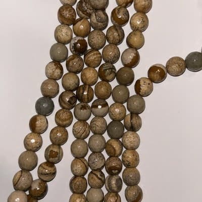 10mm Fauceted Picture Jasper - Image 1